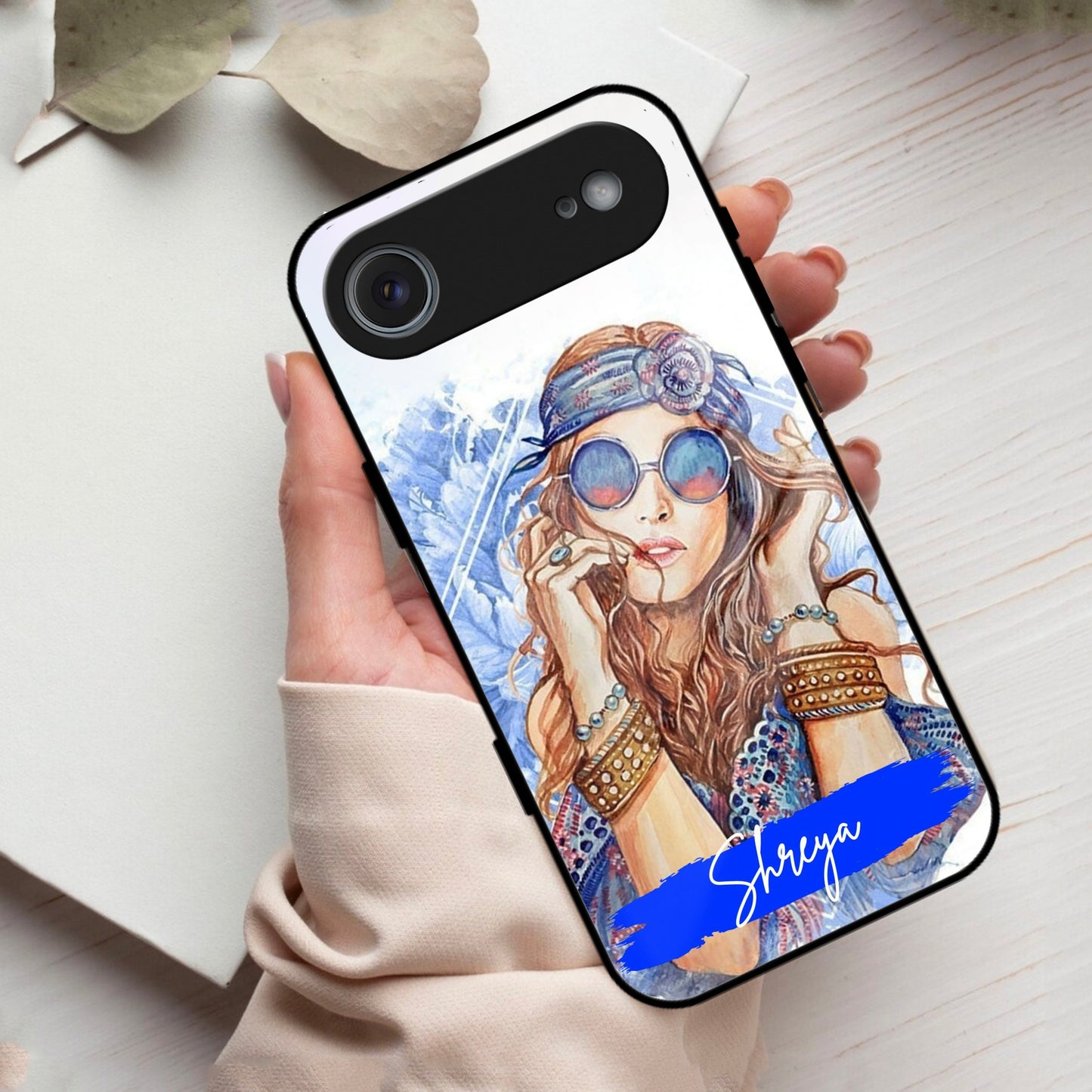 Bindass Babe Customize Glass Case Cover For iPhone