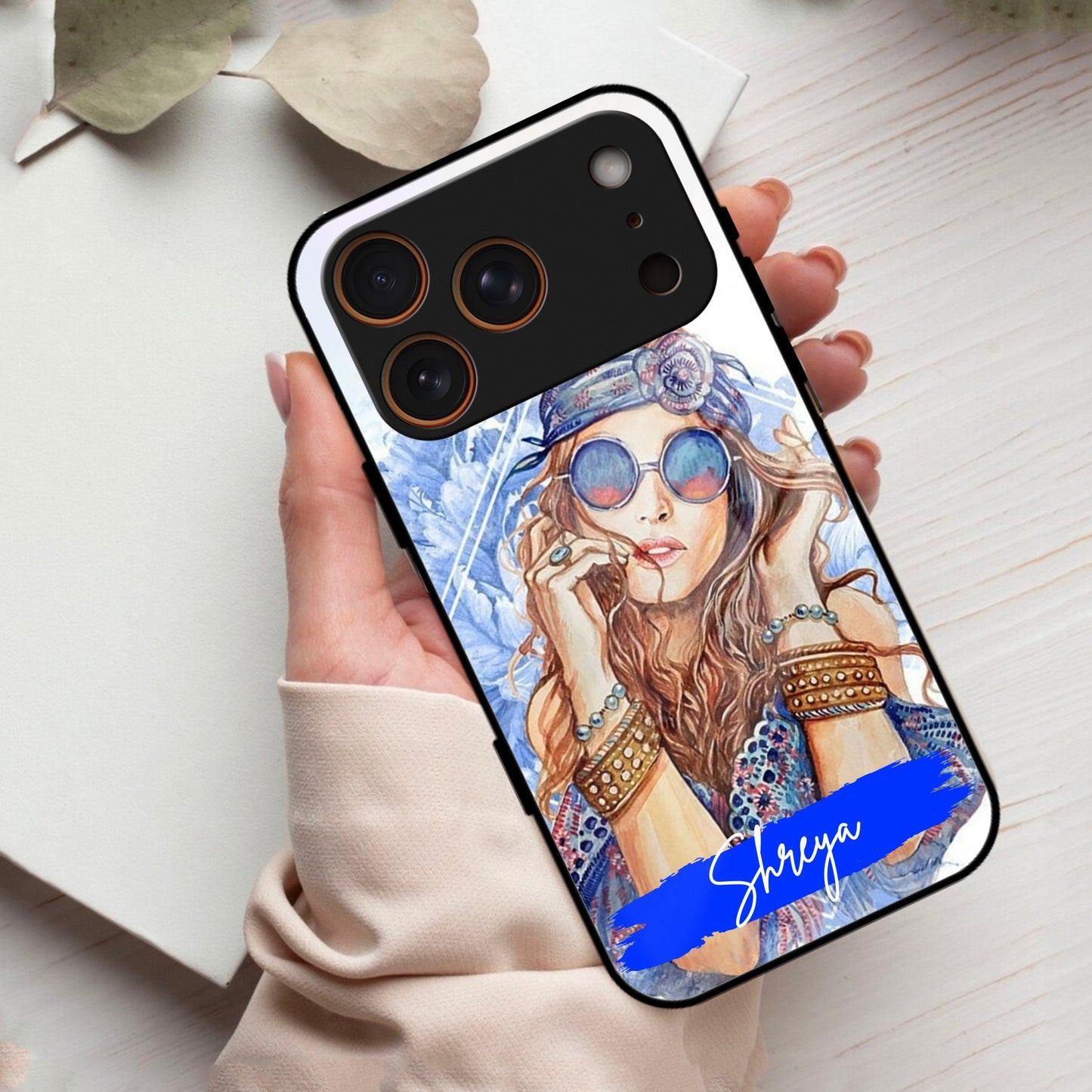 Bindass Babe Customize Glass Case Cover For iPhone