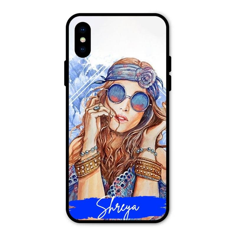 Bindass Babe Customize Glass Case Cover For iPhone XS