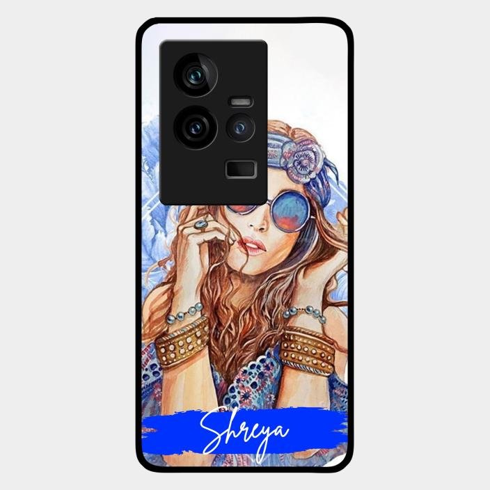 Bindass Babe Customize Glass Case Cover For Iqoo 11 5G