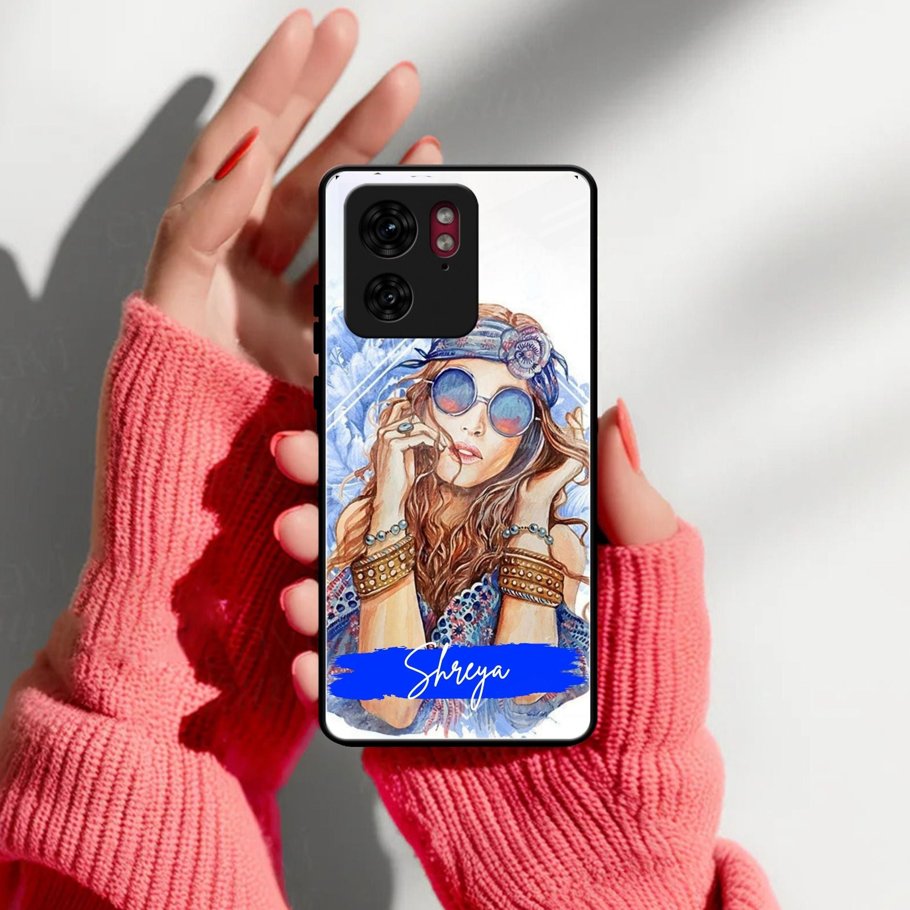 Bindass Babe Customize Glass Case Cover For Motorola