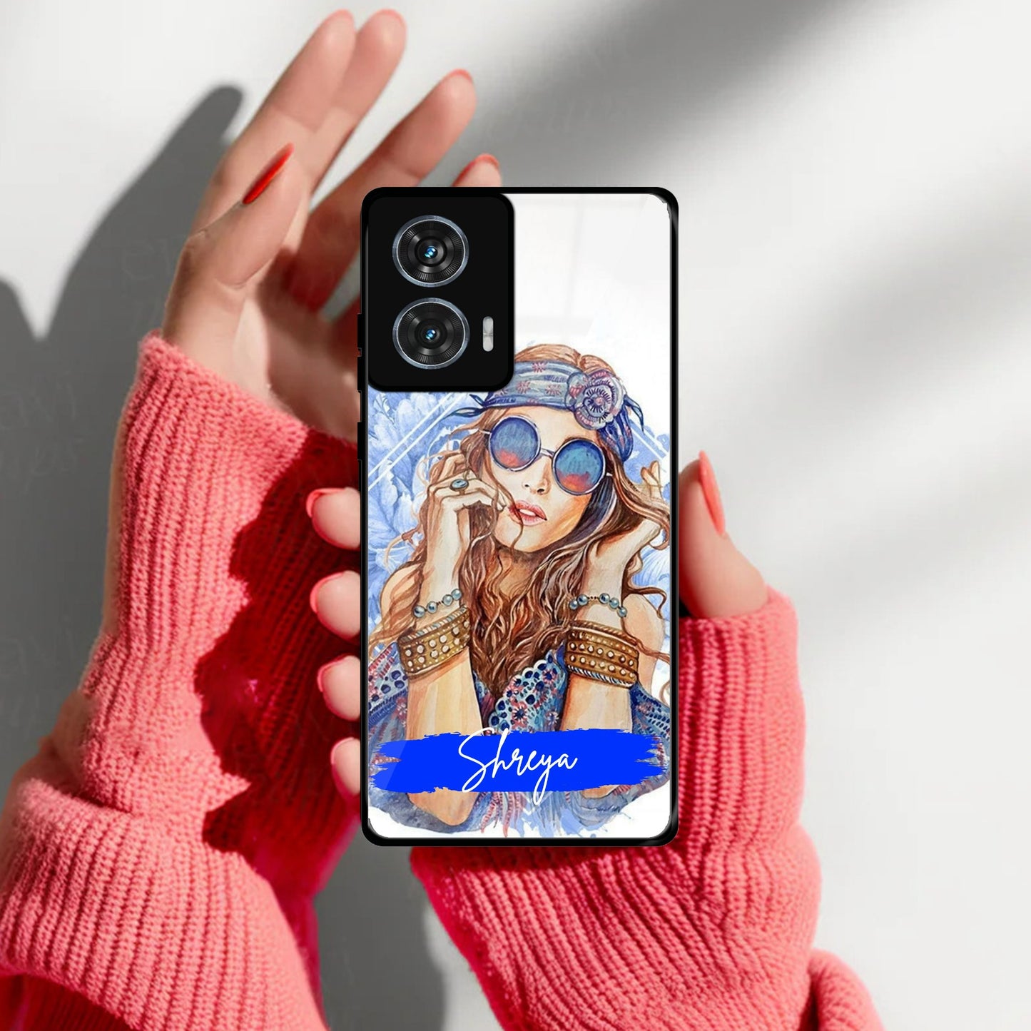 Bindass Babe Customize Glass Case Cover For Motorola