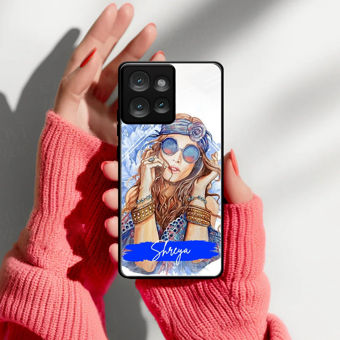 Bindass Babe Customize Glass Case Cover For Motorola