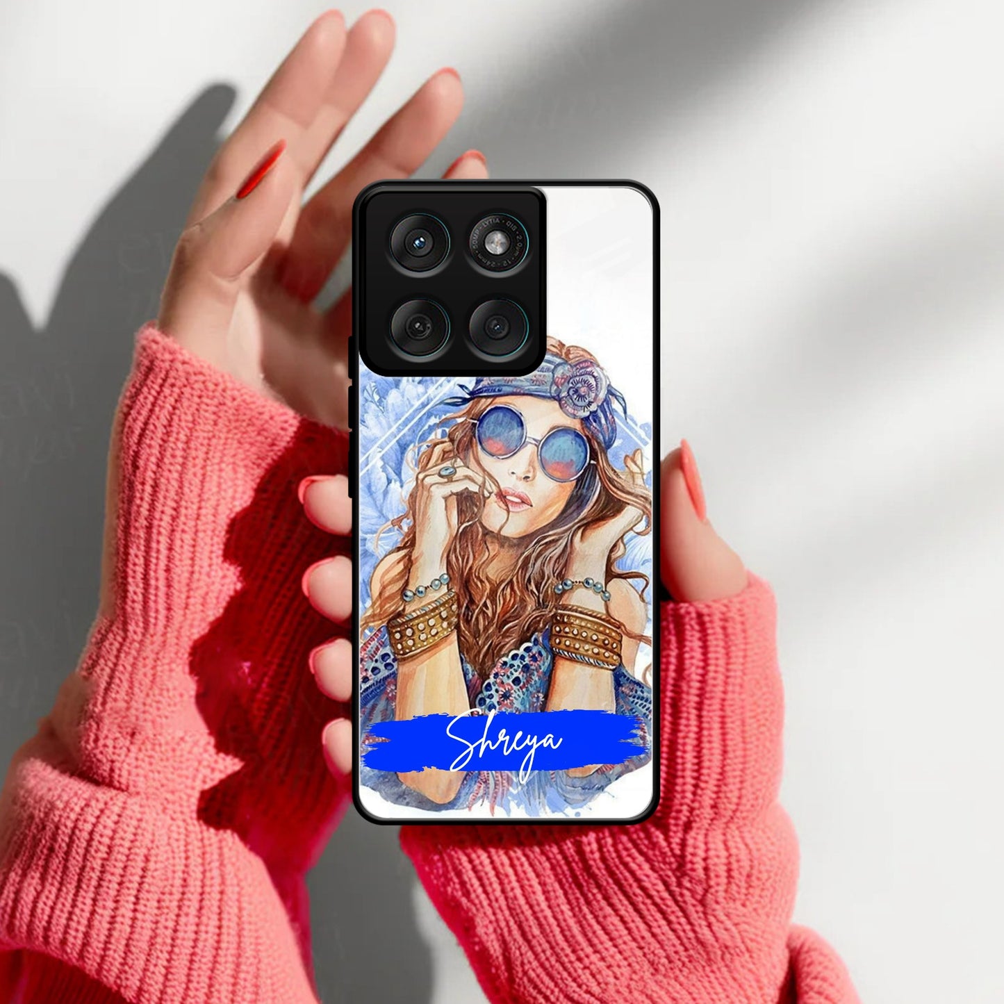 Bindass Babe Customize Glass Case Cover For Motorola