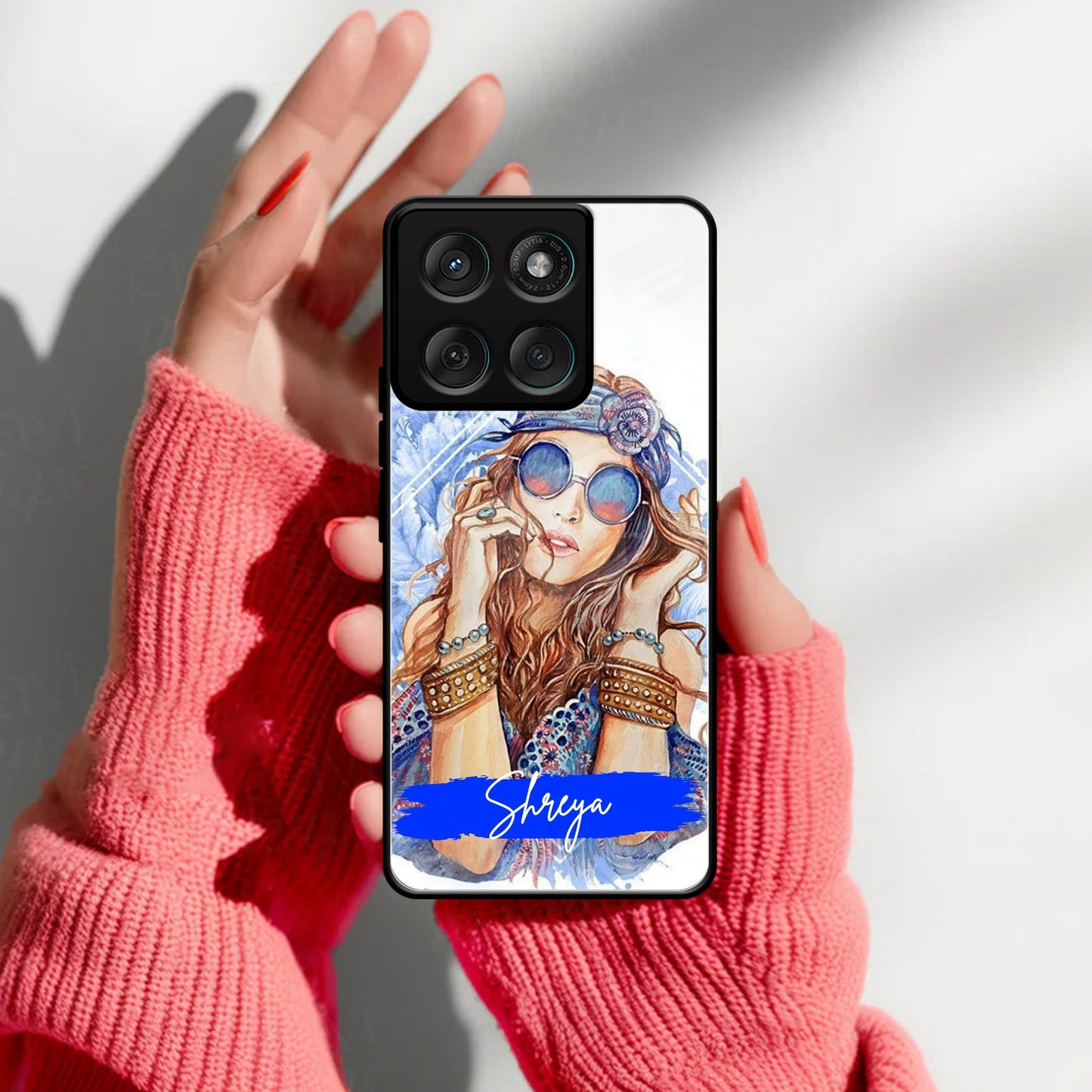 Bindass Babe Customize Glass Case Cover For Motorola