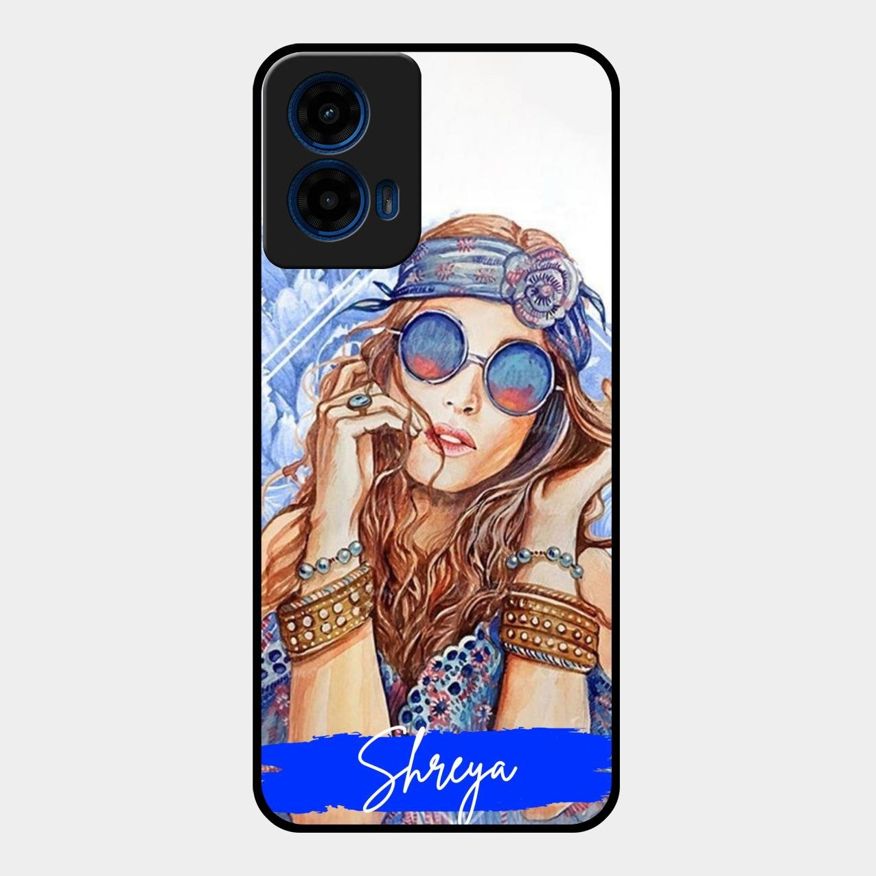 Bindass Babe Customize Glass Case Cover For Motorola G45 5G
