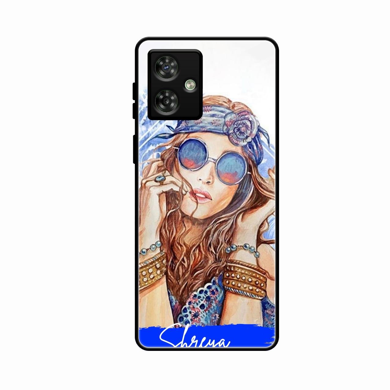 Bindass Babe Customize Glass Case Cover For Motorola G64 5G