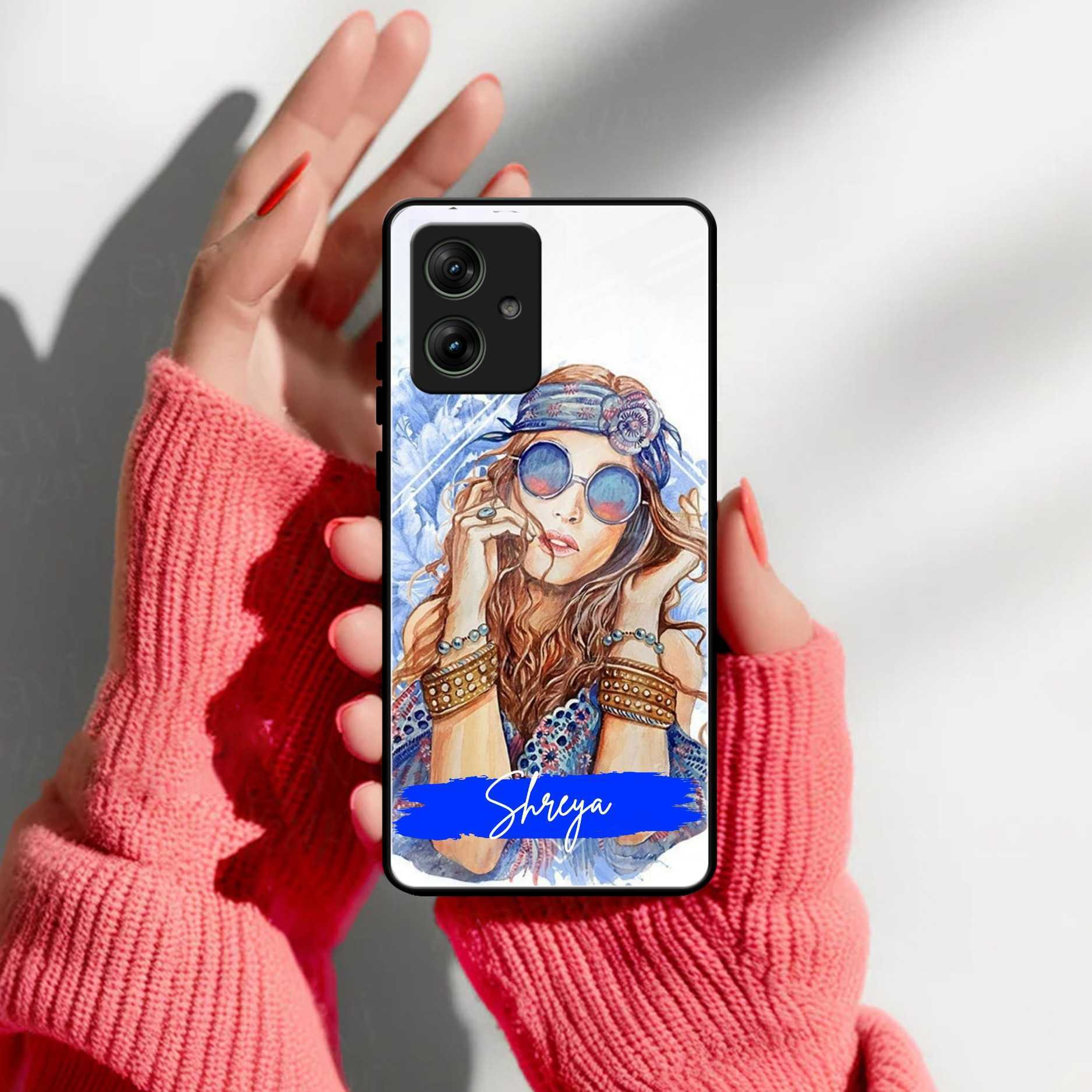 Bindass Babe Customize Glass Case Cover For Motorola