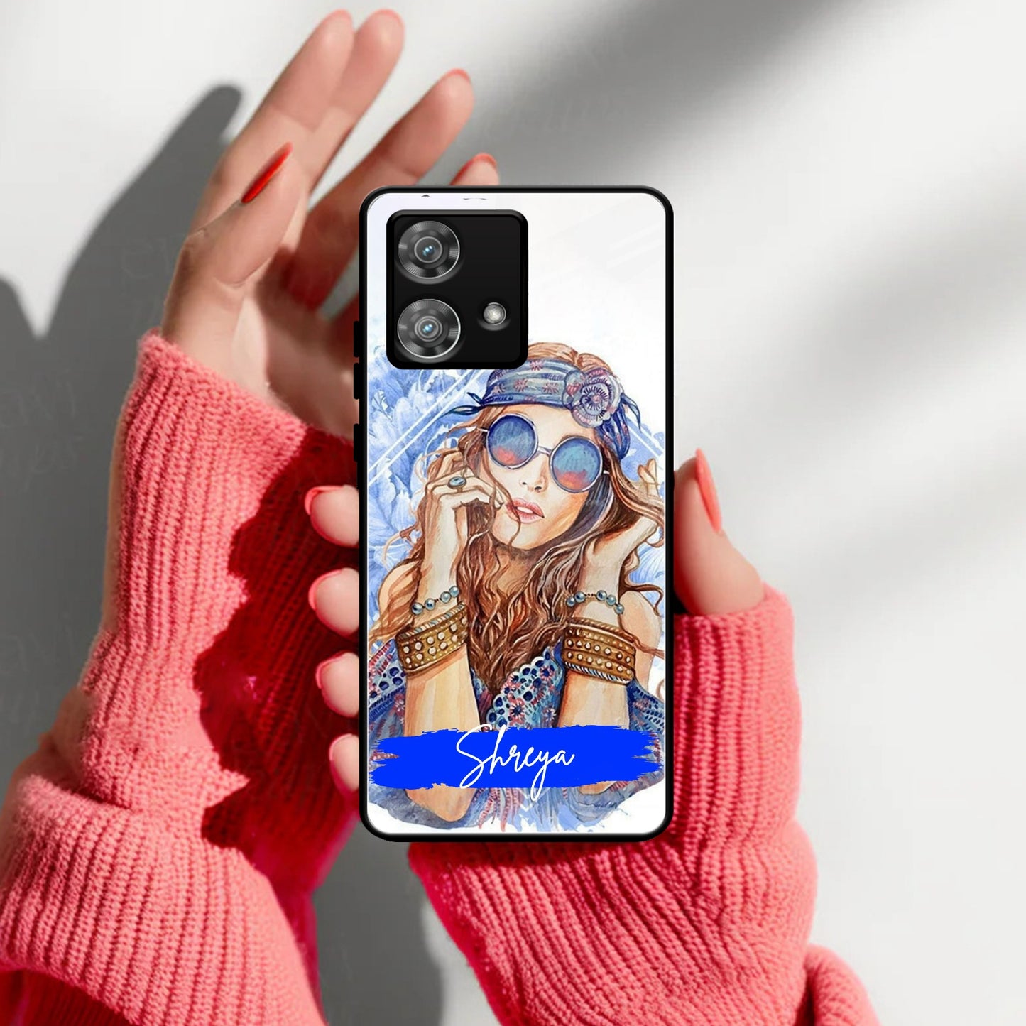 Bindass Babe Customize Glass Case Cover For Motorola