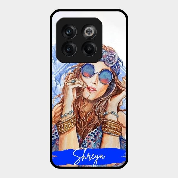 Bindass Babe Customize Glass Case Cover For Oneplus 10T 5G