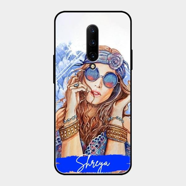 Bindass Babe Customize Glass Case Cover For Oneplus 7 Pro