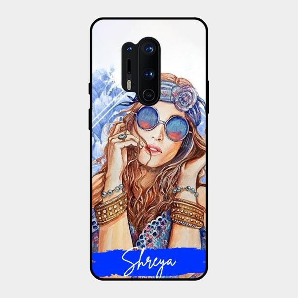 Bindass Babe Customize Glass Case Cover For Oneplus 8 Pro