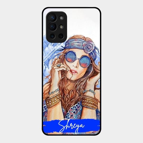 Bindass Babe Customize Glass Case Cover For Oneplus 9R 5G