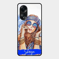 Bindass Babe Customize Glass Case Cover For Oppo A58
