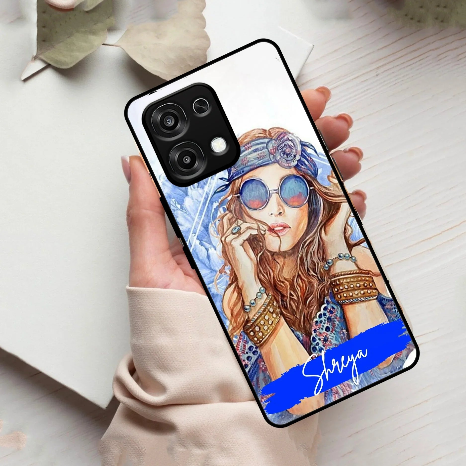 Bindass Babe Customize Glass Case Cover For Oppo