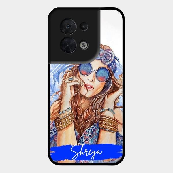 Bindass Babe Customize Glass Case Cover For Oppo Reno 8 5G