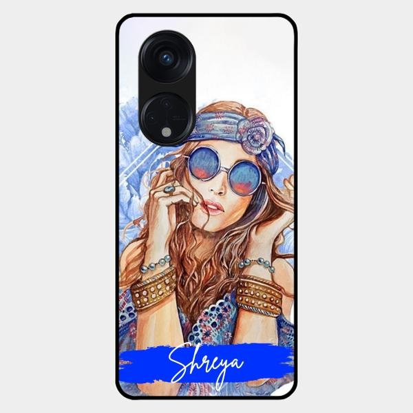 Bindass Babe Customize Glass Case Cover For Oppo Reno 8T 5G