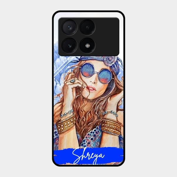 Bindass Babe Customize Glass Case Cover For Poco X6 Pro 5G