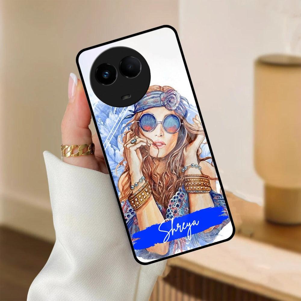 Bindass Babe Customize Glass Case Cover For Realme/Narzo