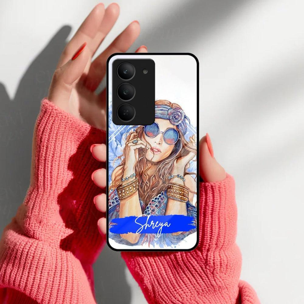 Bindass Babe Customize Glass Case Cover For Realme/Narzo