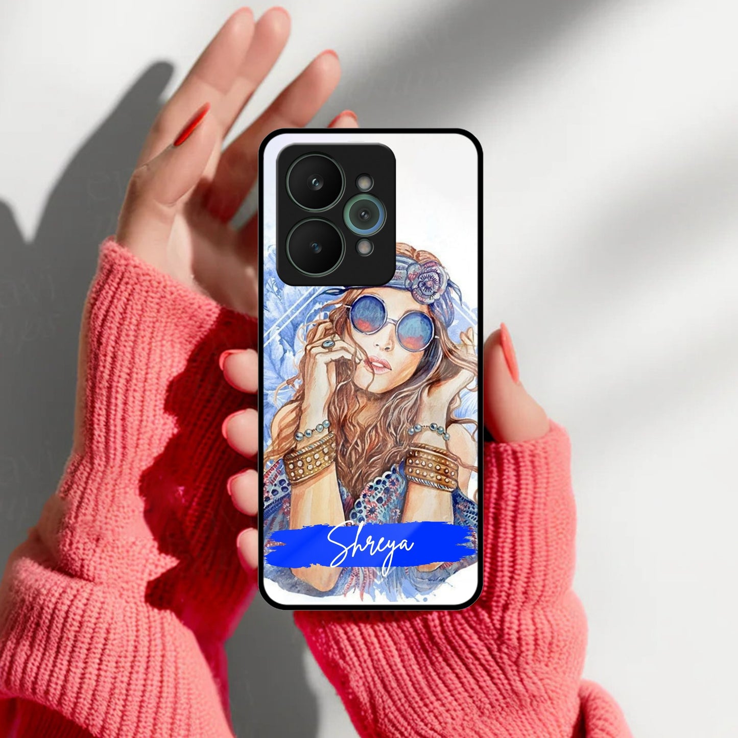 Bindass Babe Customize Glass Case Cover For Realme/Narzo