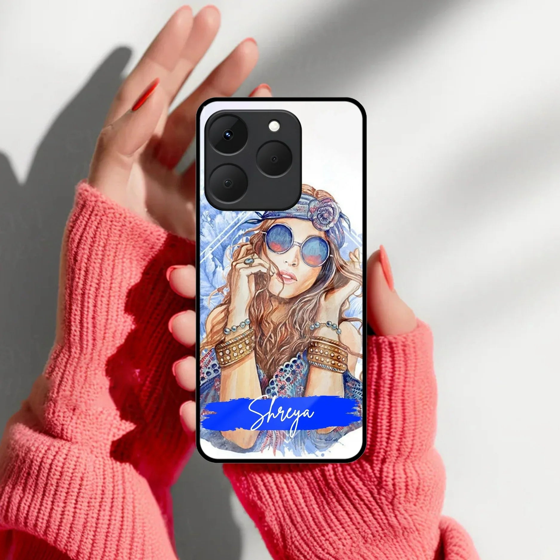 Latte Love Patter Glass Case Cover For Realme/Narzo