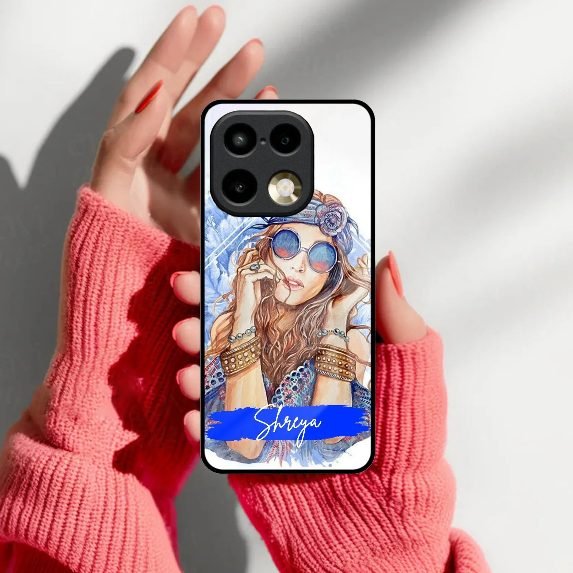 Retro Floral Glass Phone Case And Cover For Realme/Narzo