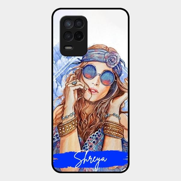 Bindass Babe Customize Glass Case Cover For Realme 8 5G