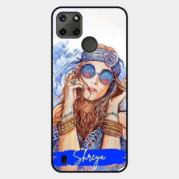 Bindass Babe Customize Glass Case Cover For Realme C21Y