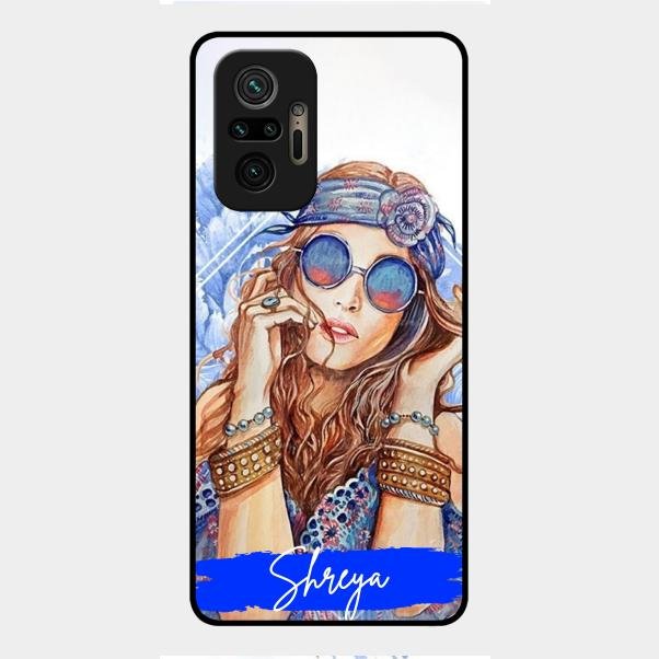 Bindass Babe Customize Glass Case Cover For Redmi Note 10 Pro