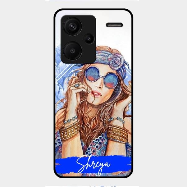Bindass Babe Customize Glass Case Cover For Redmi Note 13 Pro Plus 5G