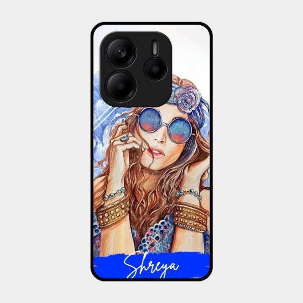 Bindass Babe Customize Glass Case Cover For Redmi Note 14 5G