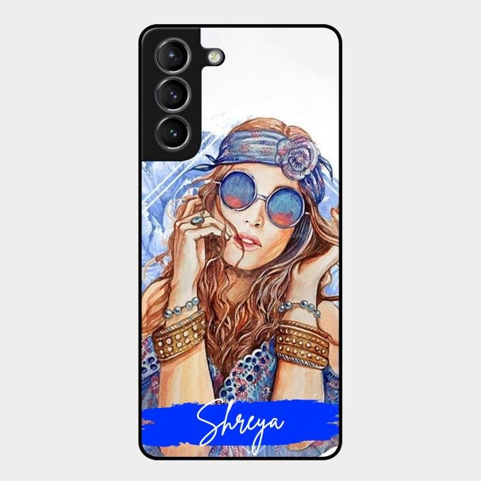 Bindass Babe Customize Glass Case Cover For Samsung Galaxy S21 Plus