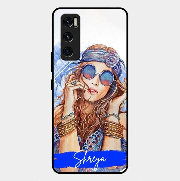 Bindass Babe Customize Glass Case Cover For Vivo V20 Se