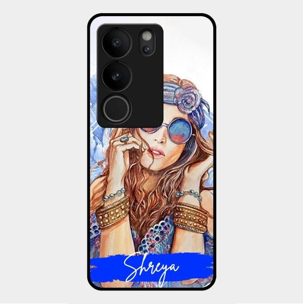 Bindass Babe Customize Glass Case Cover For Vivo V29 5G