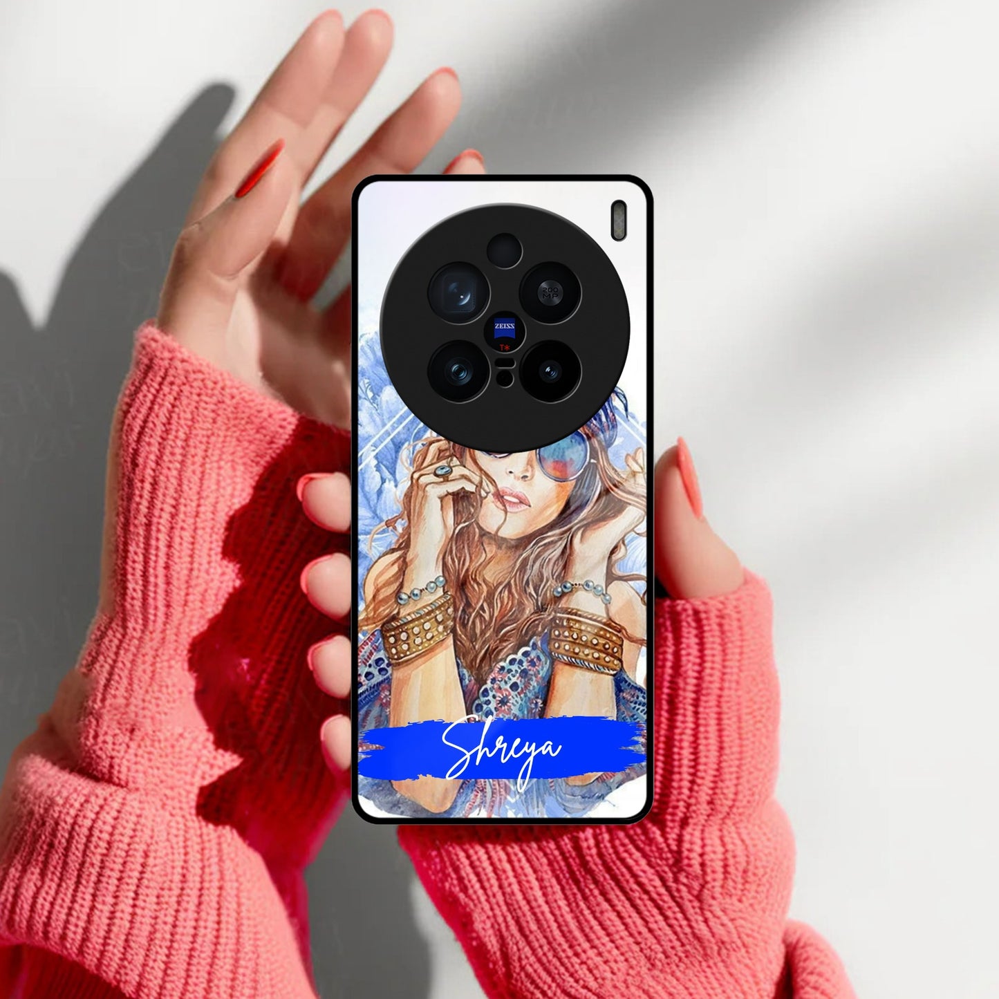 Bindass Babe Customize Glass Case Cover For Vivo