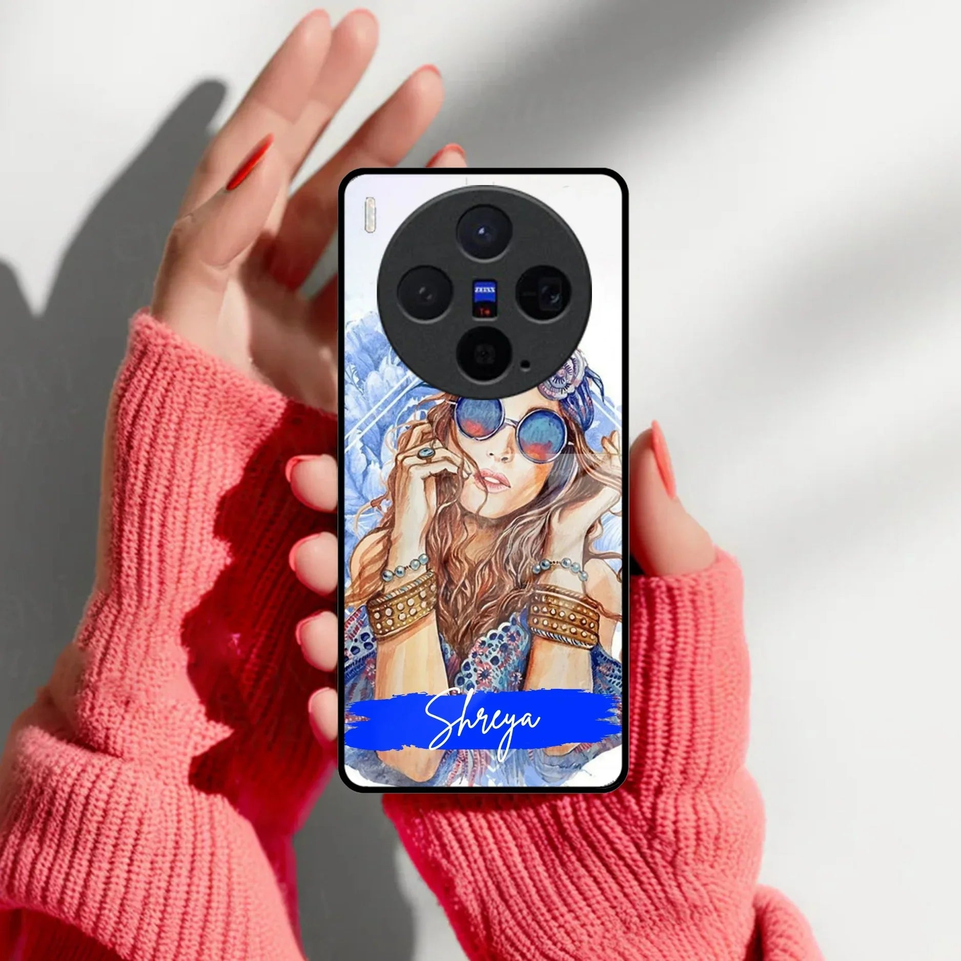 Bindass Babe Customize Glass Case Cover For Vivo