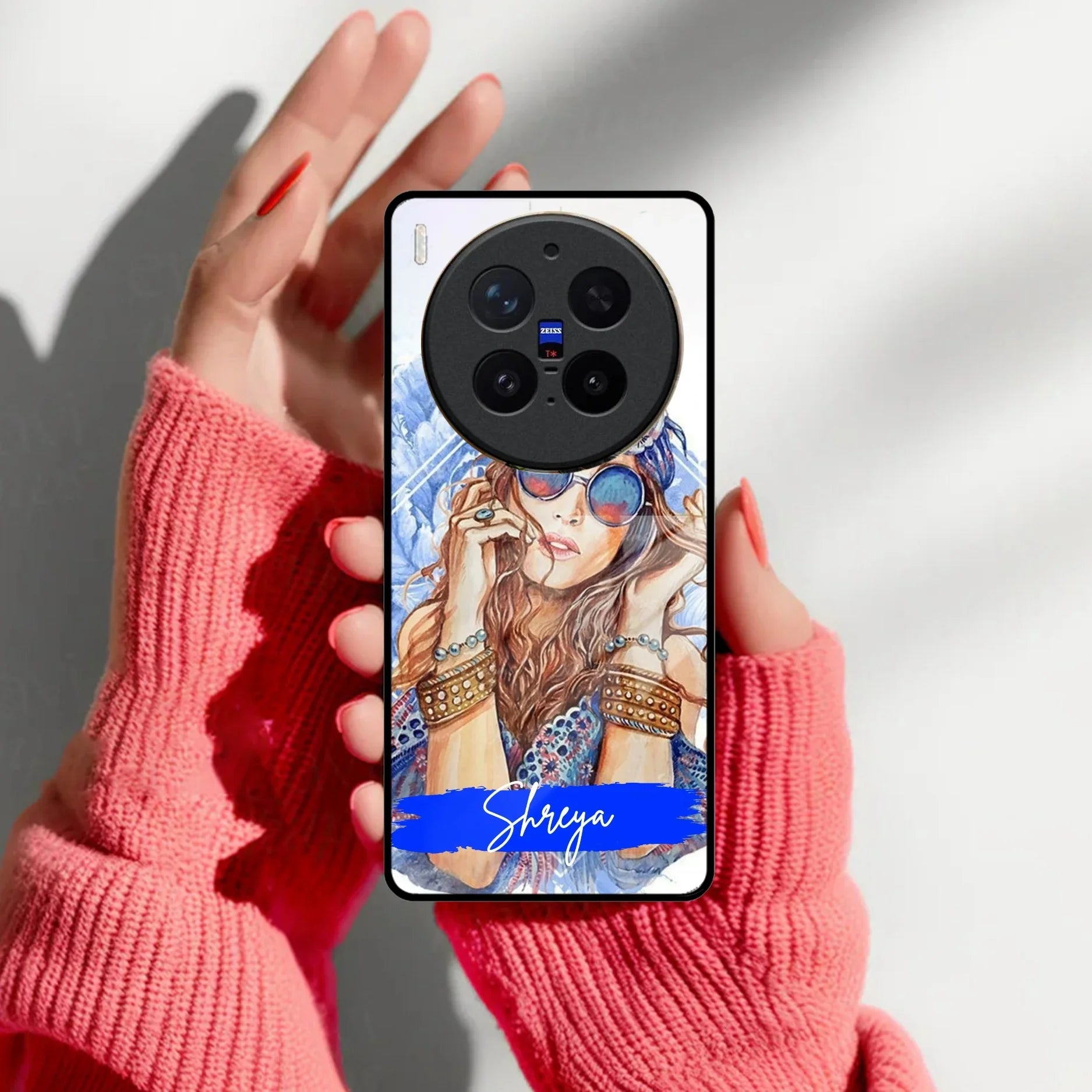 Bindass Babe Customize Glass Case Cover For Vivo
