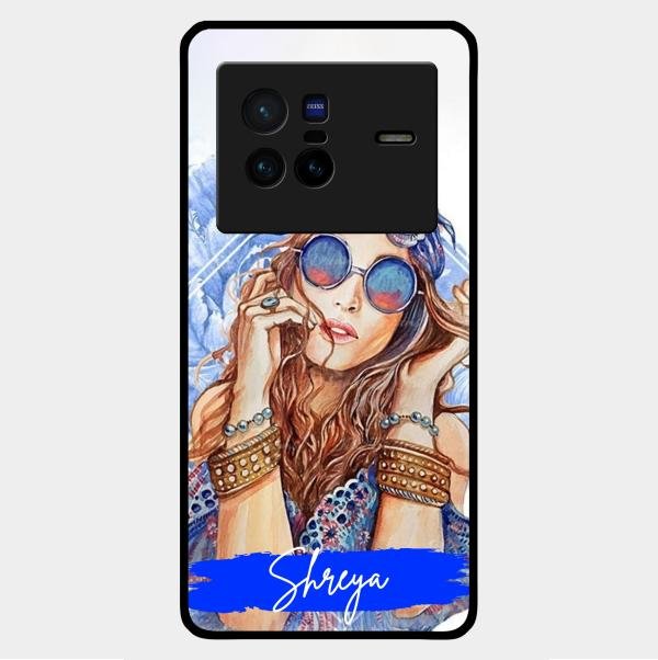 Bindass Babe Customize Glass Case Cover For Vivo X80 5G