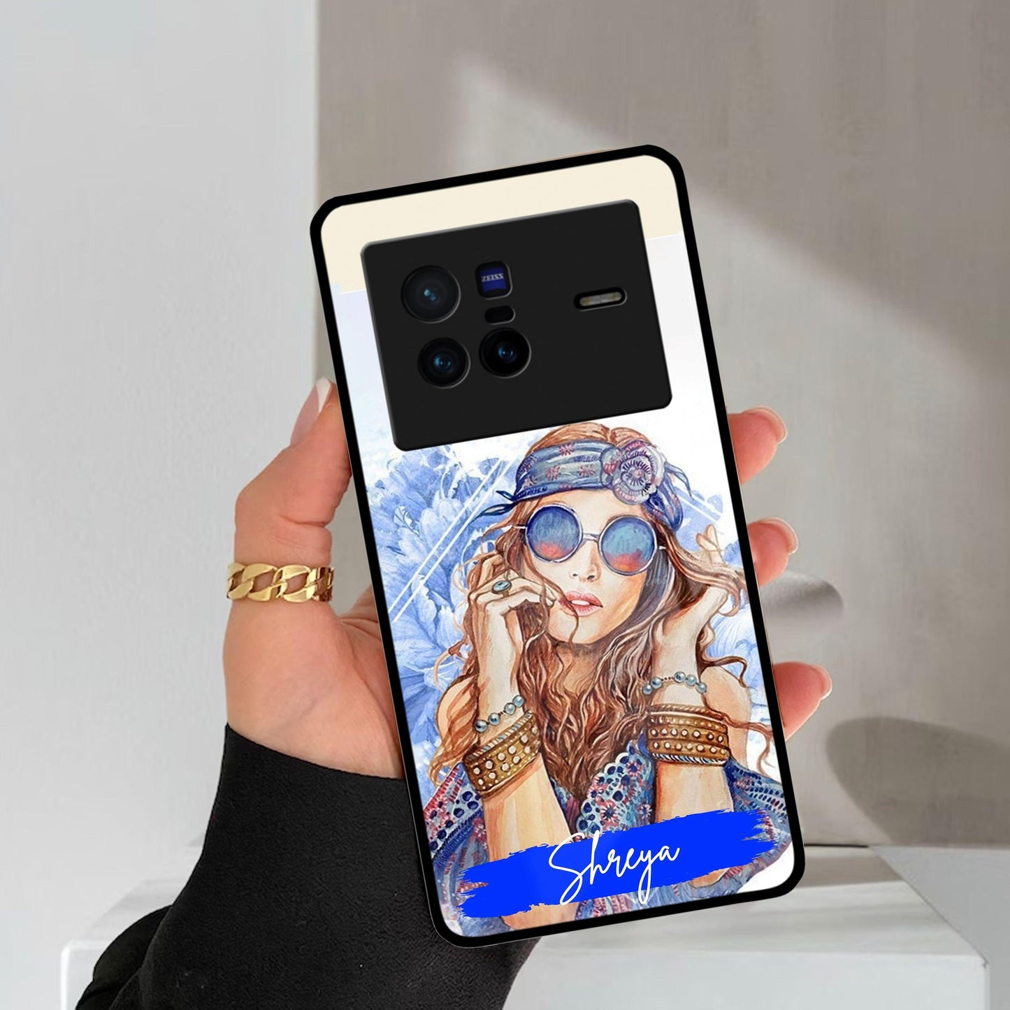 Bindass Babe Customize Glass Case Cover For iQOO