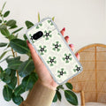 Black and Green Flower Transparent silicon case For Google Pixel 8a 5G