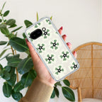 Black and Green Flower Transparent silicon case For Google Pixel 8 Pro 5G