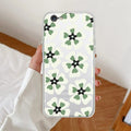 Black and Green Flower Anti Yellow Clear Case For iPhone 7 / iPhone 8 / iPhone Se 2020