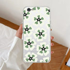 Black and Green Flower Anti Yellow Clear Case For iPhone 7 / iPhone 8 / iPhone Se 2020