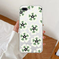 Black and Green Flower Transparent silicon case For iPhone 7 Plus / iPhone 8 Plus
