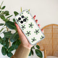 Black and Green Flower Transparent silicon case For iQOO 15 5G