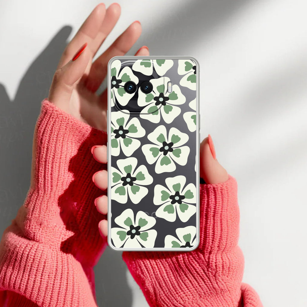 Black and Green Flower Anti Yellow Case For iQOO 15R 5G