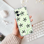 Black and Green Flower Transparent silicon case For iQOO Neo 7 Pro 5G