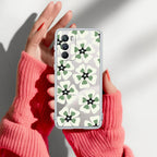 Black and Green Flower Transparent silicon case For iQOO 9 SE 5G