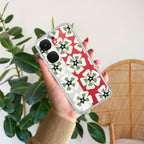 Black and Green Flower Transparent silicon case For iQOO Neo 9 Pro 5G